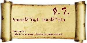 Varsányi Terézia névjegykártya