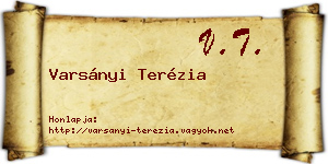 Varsányi Terézia névjegykártya